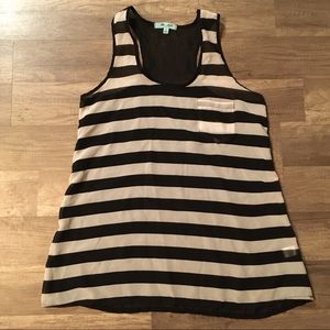 **LAST CHANCE!! Black & White Stripe Women’s Sheer Tank Top